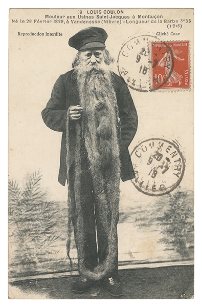 COULON, Louis (1826–1916). Squirrel in Beard Postcard. Circ...