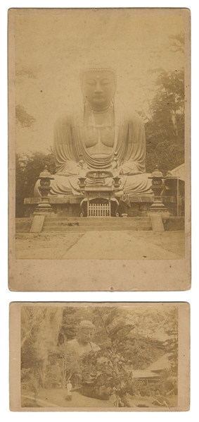 [JAPAN]. Cabinet Photo and CDV of the Great Buddha of Kamak...