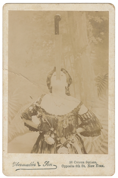 [SIDESHOW]. Cabinet Photo of a Sword Swallower. New York: O...