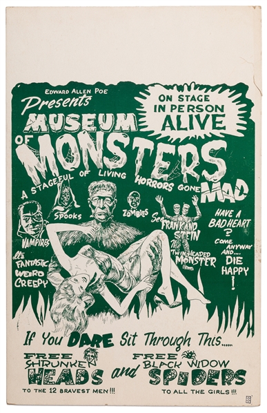 Edgar Allen Poe Presents / Museum of Monsters. Circa 1960s....