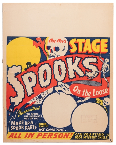 On Our Stage / Spooks on the Loose. Chicago: Globe Poster, ...