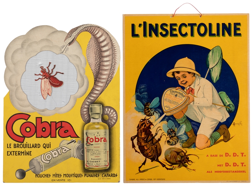 Two Insecticide Advertisement Posters. Belgian and French, ...