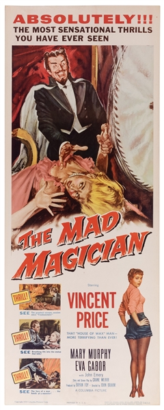 The Mad Magician. Columbia, 1954. Insert movie poster (36 x...