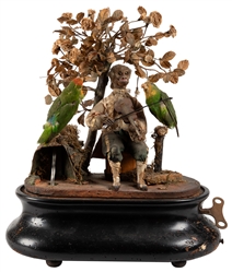 [AUTOMATON]. Monkey Performer Automaton. Wind-up music box ...