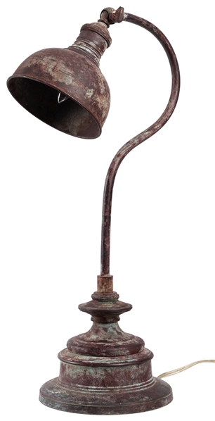 Industrial Gooseneck Metal Desk Lamp. Circa early 20th cent...