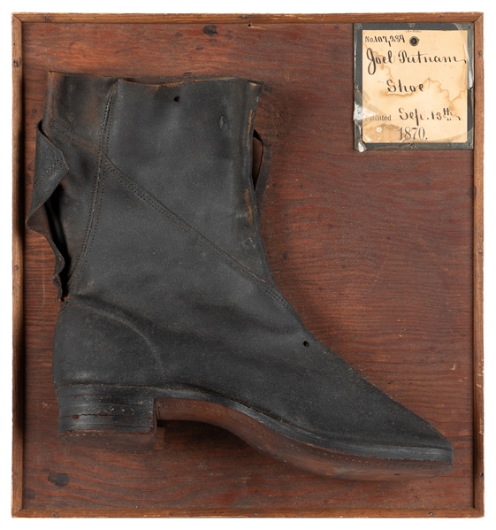 Joel Putnam Patented Shoe. American, 1870. All-leather samp...