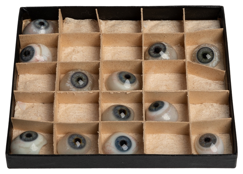 Antique Prosthetic Glass Eye Set. German, ca. late 19th cen...