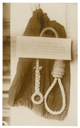 [CRIME]. Photograph of the Noose and Cap used to Hang “Hand...