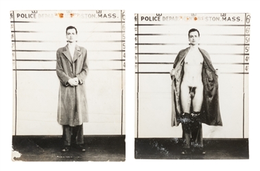 [MUGSHOTS]. Mugshots of a Flasher. Boston, ca. 1940s-50s. T...