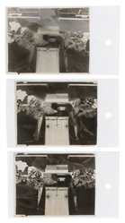 Six Film Negatives of a Police Officers Open Casket Funera...