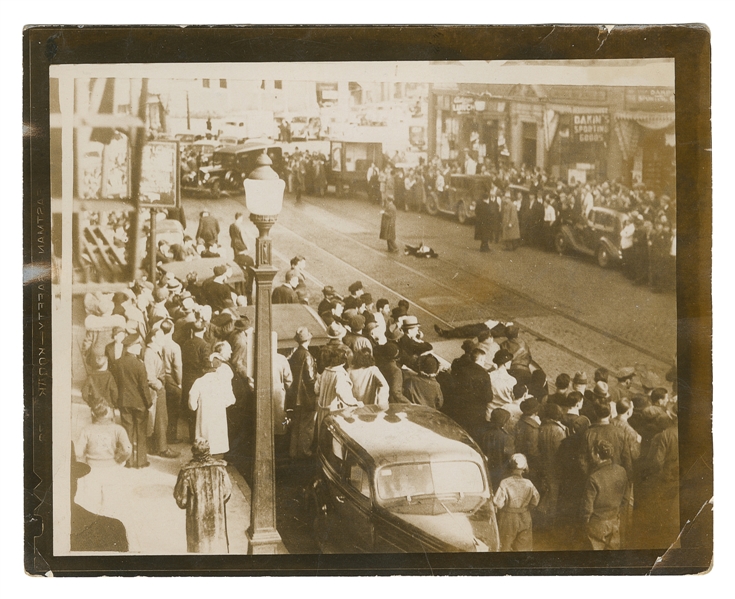 [CRIME]. Photograph of the Brady Gang Shoot-Out. Bangor, Ma...