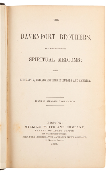 The Davenport Brothers, the World-Renowned Spiritual Medium...