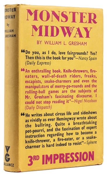 GRESHAM, William Lindsay (1909–1962). Monster Midway. Londo...