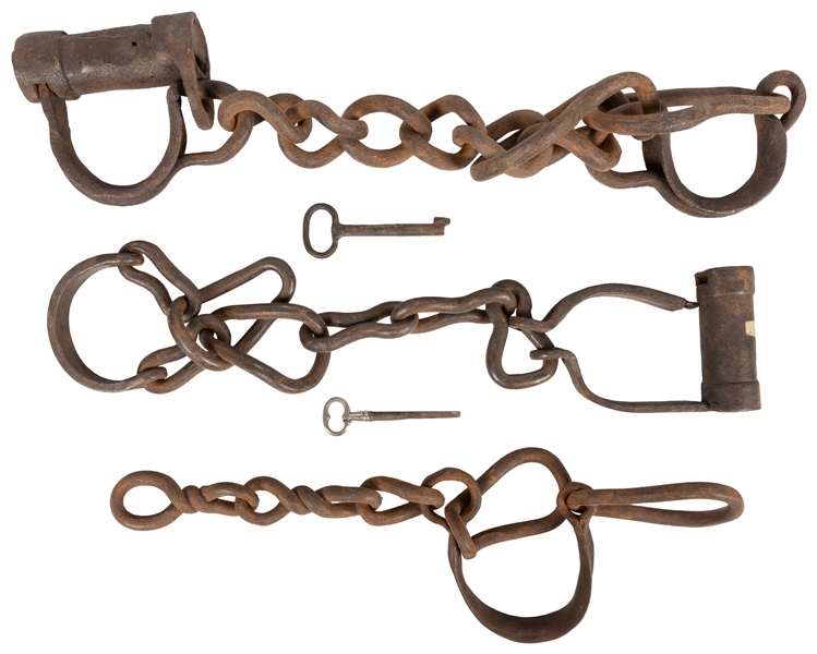 Five Antique Locks and Shackles. Circa 18th/19th century. G...