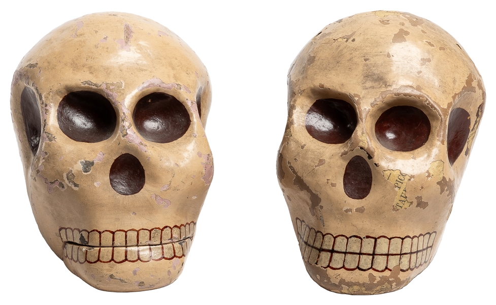 Pair of Talking Skull Props. Germany: Janos Bartl [?], ca. ...