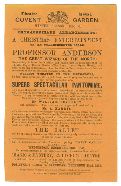 ANDERSON, John Henry (1814 – 74). A Christmas Entertainment...