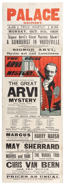 SIGNOR ARVI (Edwin Hargreaves, d. 1952). The Great Arvi Mys...