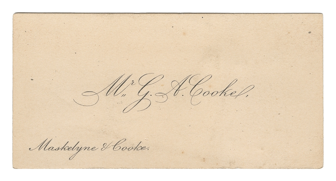 COOKE, George A. (1825 – 1905). Engraved Calling Card. Circ...