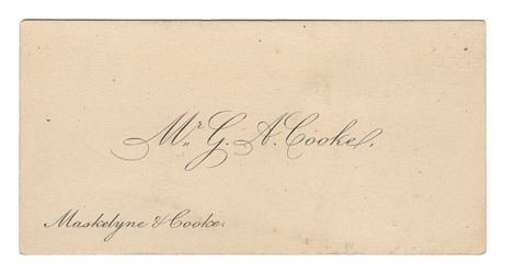 COOKE, George A. (1825 – 1905). Engraved Calling Card. Circ...