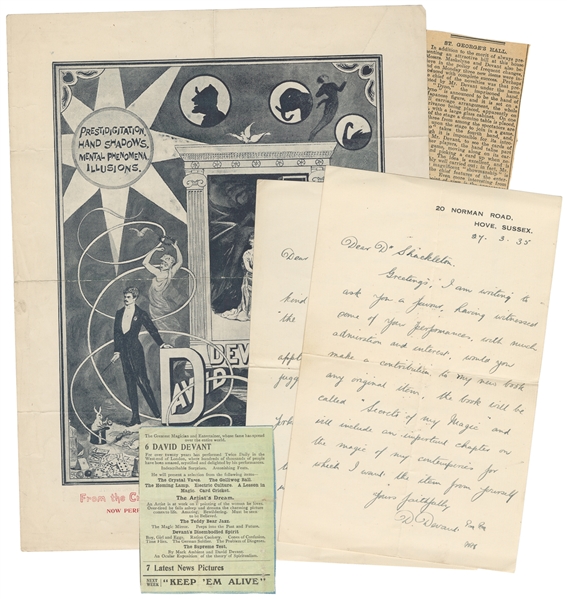 DEVANT, David (1868–1941). Group of Devant Ephemera. Includ...