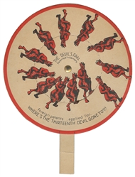 The Devil's Fan. Circa 1900. Circular fan with moveable han...