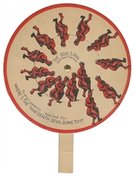The Devil's Fan. Circa 1900. Circular fan with moveable han...