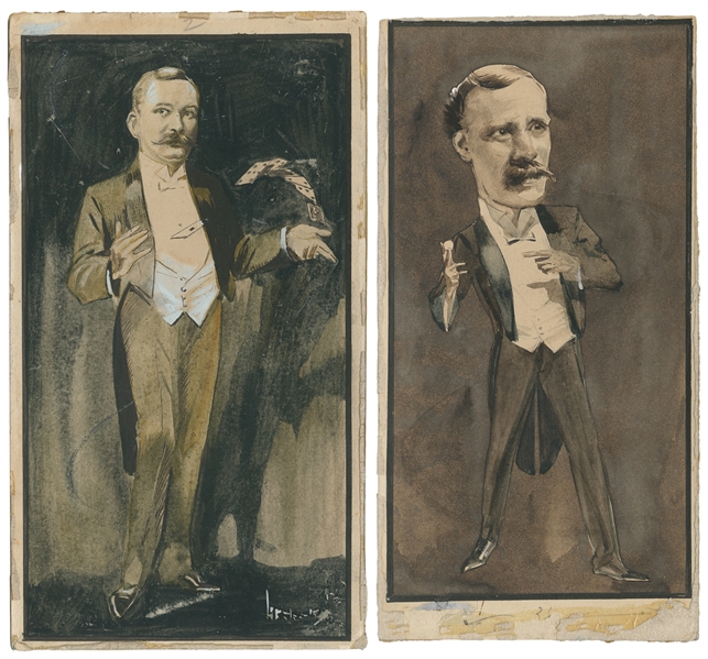 ELCOCK, H.K. (1886 – 1952). Portraits of Two Magicians. Lon...