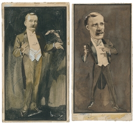 ELCOCK, H.K. (1886 – 1952). Portraits of Two Magicians. Lon...