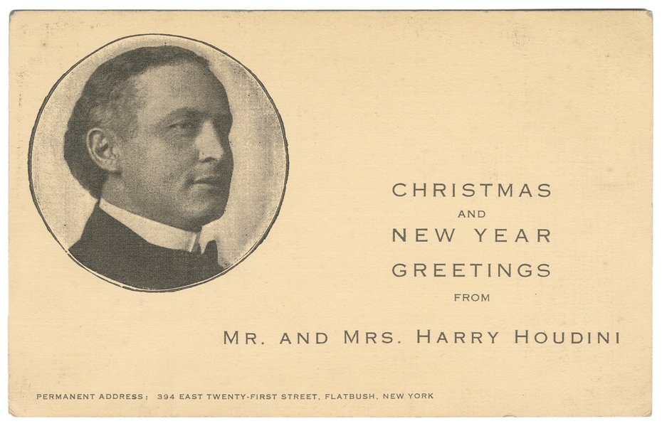 HOUDINI, Harry (Erik Weisz, 1874 – 1926). Houdini Christmas...