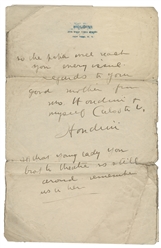HOUDINI, Harry (Erik Weisz, 1874 – 1926). Houdini ALS to De...