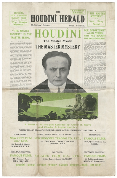 HOUDINI, Harry (Erik Weisz, 1874 – 1926). The Houdini Heral...