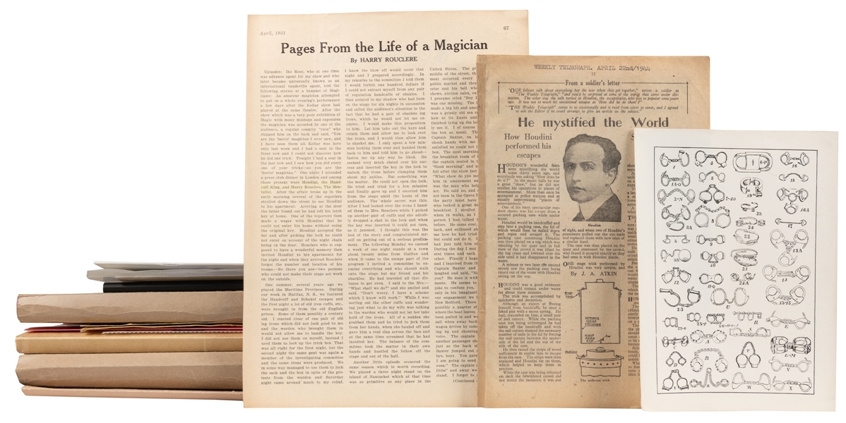 [HOUDINI]. Archive of Modern Articles, Pamphlets, Brochures...