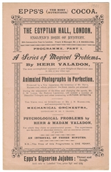 [KELLAR]. VALADON, Paul. Entranced Fakir Egyptian Hall Prog...