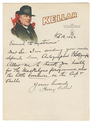 KELLAR, Harry (1849 – 1922). Harry Kellar Autograph Letter,...