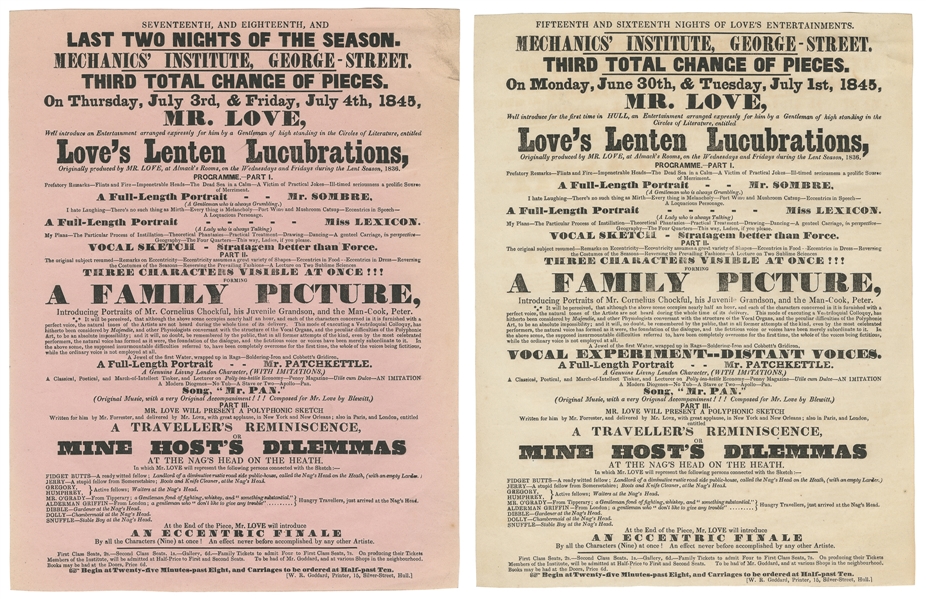 LOVE, William Edward (1806 – 67). Two Ventriloquism Broadsi...