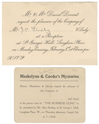 [MASKELYNE & DEVANT]. Two Invitations to St. George's Hall....