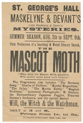 [MASKELYNE & DEVANT]. Mascot Moth Debut Performance Handbil...