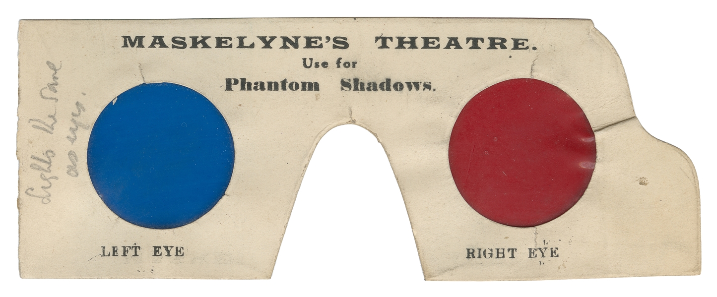 [MASKELYNE]. Phantom Shadows 3-D Glasses. [London, 1929]. P...