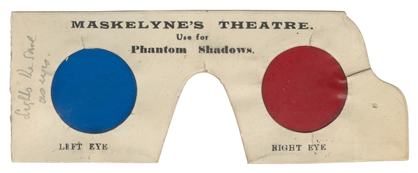[MASKELYNE]. Phantom Shadows 3-D Glasses. [London, 1929]. P...