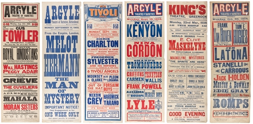 [PLAYBILLS – MAGIC]. Six British Variety Playbills Featurin...