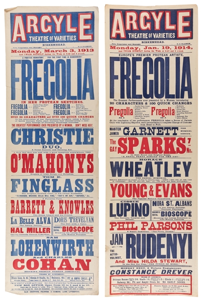 [QUICK CHANGE]. Two Mlle. Fregolia Playbills. Liverpool: Sa...
