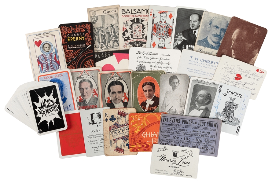 [THROW-OUT CARDS]. Large Collection of Magicians Promotion...