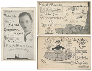 WALKER, Val (1890 – 1969). Three Christmas Postcards. 1916 ...