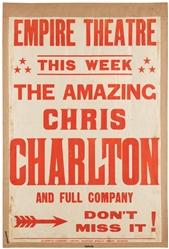 CHARLTON, Chris (1887 – 1963). Group of Four Magic Posters....
