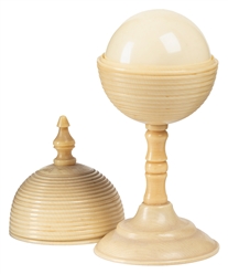 Ivorine Ball Vase. Circa 1910. Delicate and finely made ivo...
