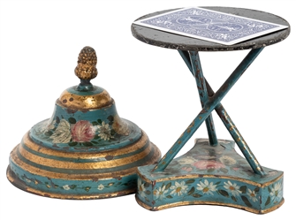 Card Tripod. British, ca. 1890. Short pedestal supported on...