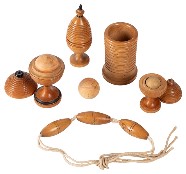 Five Turned Wooden Magic Props. Circa 1880s. Including two ...