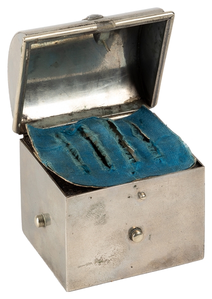 Coin Casket. Circa 1900. Miniature hump-backed coffer with ...