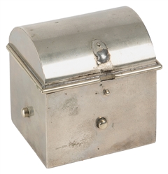 Coin Casket. Circa 1900. Miniature hump-backed coffer with ...