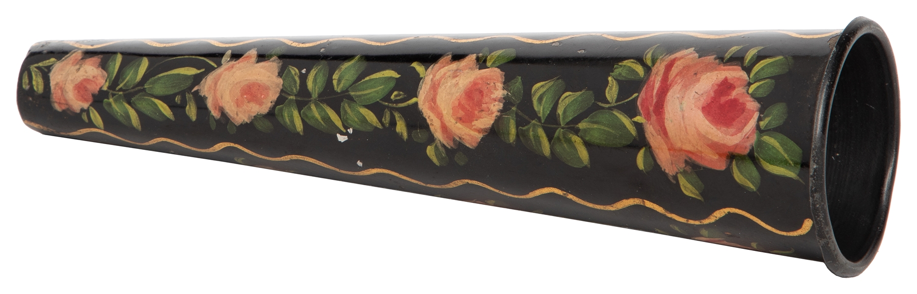 Pistol Funnel. British, 1880s. Detachable toleware funnel c...